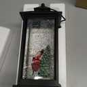 Eldnacele Singing Battery Operated & Plug-in Musical Lighted Christmas Snow Spinning Water Glittering Snow Globe Lantern Home Decoration and Gift, Santa Claus