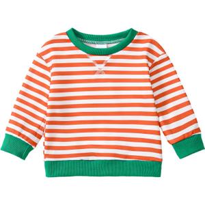 Toddler Girl Sweatshirt Long Sleeve Striped Pullover Top Fall Winter Outfits 1-5T (Yellow)