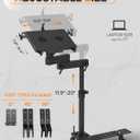 MELIPRON Truck Laptop Mount for Cars, Vans, Vehicles, No-Drill Computer Stand with Adjustable Height, Full Motion Swivel, Heavy-Duty Laptop Holder for Mobile Work