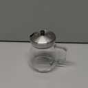 Veitron 400ml (13.52 oz) Glass Teapot with Stainless Steel Strainer, Clear Teapot for Stovetop, Home, Office or Solo Tea Drinking