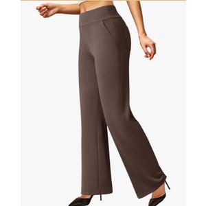 FireSwan Womens Dress Pants Stretchy Wide Leg Work Pants Business Casual Trousers Pull On Office Slacks with Size Large