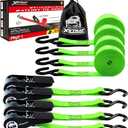 XSTRAP STANDARD Ratchet Tie Down Straps 4Pk 10Ft 300Lbs Load Cap- 900Lbs Break Strength-Cargo Straps for Moving Appliances, Motorcycle (Neon Green/Blue Random)