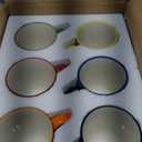 Henten Home Porcelain Coffee Mug Set of 6, 14 oz Colorful Latte Cup with Handle, Boho Ceramic Mug for Hot Chocolate, Milk, Tea, Cappuccino, Cocoa, Microwave & Dishwasher Safe