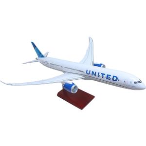 Skymarks Elite United 787-10 1/100 Scale Collectible Injection-Molded Resin Airplane Model with Wood Stand Officially Licensed for Ages 14+