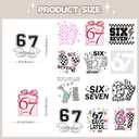 Six Seven 67 Meme Iron on Transfers，12 Sheets 6 7 Theme Dtf Transfers Ready to Press，67 DTF Transfer Patches for Tshirts Bags Hats Clothes(Holiday Gift)