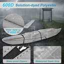 10ft 600D Fade and Tear Resistant Trailerable Kayak Cover with Waterproof Zipper, Waterproof & UV-Proof Heavy Duty Canoe Cover for Indoor/Outdoor Storage(Grey) (gray)