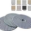 4 Inch Diamond Polishing Pads with 5/8’’-11 Backer Pad, 6PCS Wet/Dry Granite Stone Polish Pad Kit for Drill, Grinder, Polisher, 50-6000 Grit Polishing Pad for Concrete Marble Rock Countertop Quartz