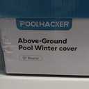 POOLHACKER 2025 Upgrade 12 ft Round Winter Pool Cover - 12ft Round Above Ground, 4 Foot Overlap Extra Thick 420D Pool Cover with Pulley and Cable (Blue)