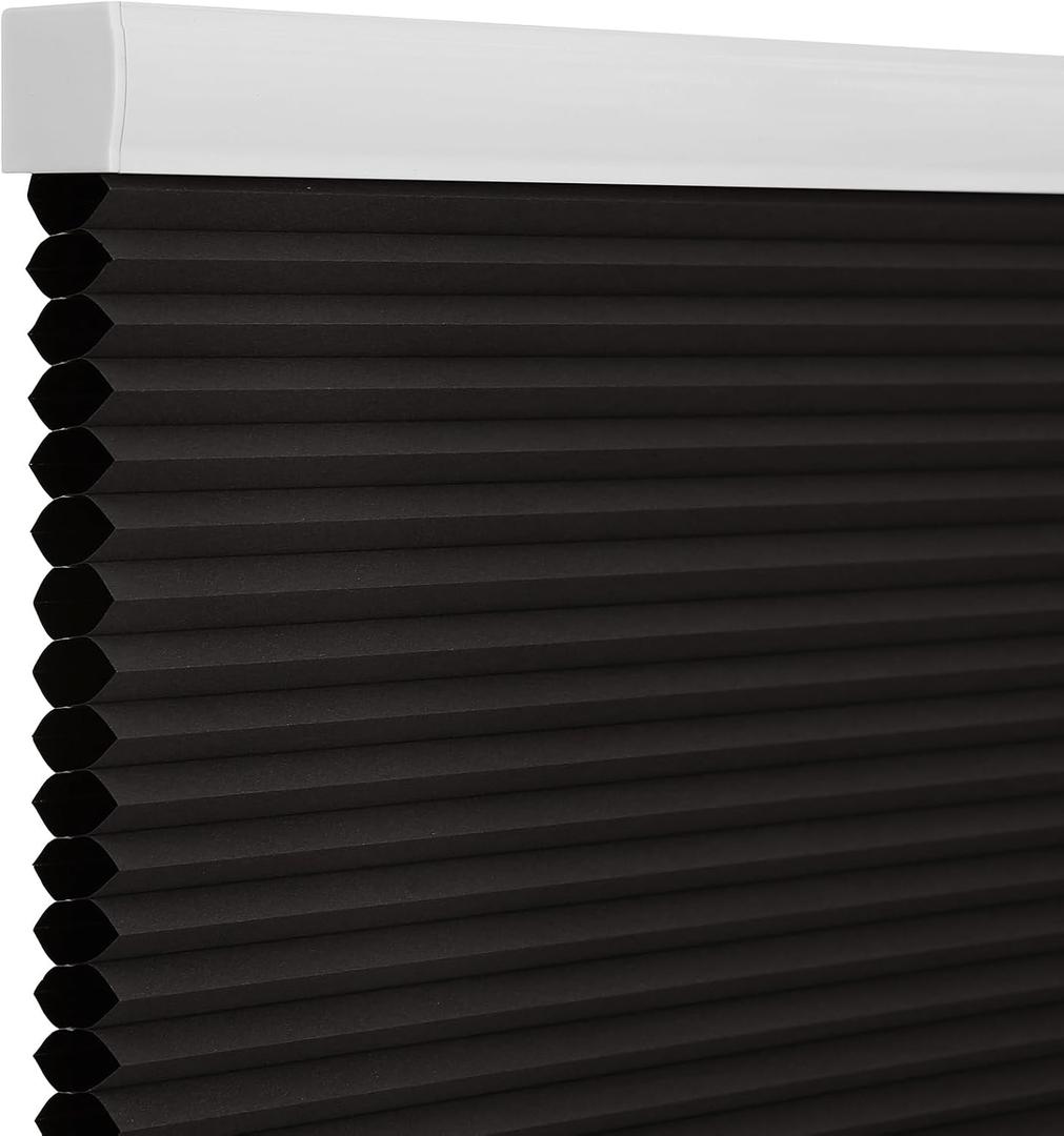 Changshade Blackout Cordless Cellular Shades for Windows,Honeycomb Blinds with Thermal Insulation,UV Protection,Child Safe,Privacy Light Control,Easy to Install36" W x 72" H,Black