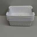 Sterilite 4-Pack Medium Ultra Basket, Open Top Plastic Storage Organizer, White - Classic Baskets for Organizing Countertops, Pantry Shelves, Kitchen Cabinets, Laundry Rooms or Home Offices, White 