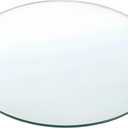 Glass Table Top, 8mm Thick Tempered Pencil Polished Edge, Round Glass Table Top(900mm(36In)) (Clear)