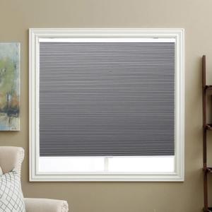 Cordless Cellular Shades Blackout Honeycomb Blinds Fabric Window Shades 35" W x 64" H, Cool Silver(Blackout)