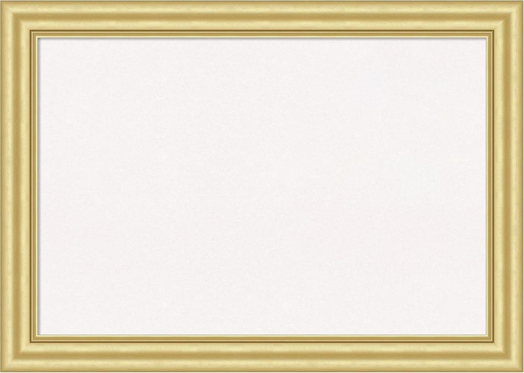 Amanti Art White Cork Board for Wall, 29x41 Vision Board with Gold Frame, Large Corkboard Office Decor for Home Organization, Traditional Corkboard Pinboard to Display Items for Home Organization