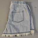 BOOPH Girls Jean Shorts Denim Elastic Waist Drawstring Short for Teen Girl, 11-12 Years