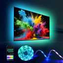 26.25ft LED Lights for 75-100 Inch TV, RGB+IC TV Lights Backlight Strip Behind, with 44 Scene Modes, Bluetooth APP and Voice Control, Music Sync Smart Ambient Lighting for Gaming, Bedroom, Living Room (24.2ft13.1ft*2)