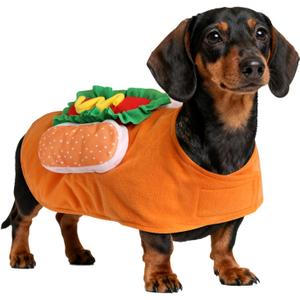 Dog Hot Dog Halloween Costume, Funny Pet Halloween Costumes for Dogs Cat of Small Medium Large Breed