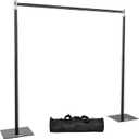 TOCRETOARE Pipe and Drape Backdrop Stand 10FT x 8FT, Adjustable Backdrop Stand Heavy Duty, Background Stand, Backdrop Stand for Parties, Photography, Wedding, Birthday Decoration (10ft x 8ft)