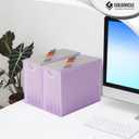 Letter-Size Hanging File Organizer (Purple, with 5 Grey Folders)