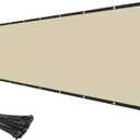 Privacy Fence Screen 4' x 50' Heavy Duty Fencing Cover Mesh Windscreen Cloth for Outdoor Garden Patio Backyard Chain Link Fence Beige
