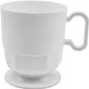 Party Essentials 8-Ounce Hard Plastic Coffee Cup/Tea Mug with Handle, 20-Count, Deluxe White
