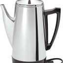 Presto 02811 Stainless Steel Electric Coffee Percolator - 12-Cups, Easy-Pour Spout, Stay-Cool Handle, Make 2-12 Cups (Silver)