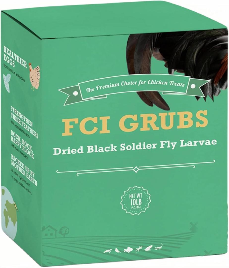 High Calcium, Non-GMO, 10LB Dried Black Soldier Fly Larvae for Chickens, 60-100X More Calcium Than Mealworms for Laying Hen, Ducks, Wild Birds,Turtles