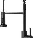 FORIOUS Black Kitchen Faucet with Pull Down Sprayer, Stainless Steel Commercial Single Handle Classic Spring Pull Out Kitchen Sink Faucet for Pot Filler, Farmhouse Camper Bar Laundry Room