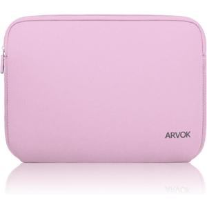 Arvok 13 13.3 14 Inch Laptop Sleeve Case for MacBook Pro/MacBook Air 13-14 inch, Water-Resistant Notebook Chromebook Computer Pouch, Carrying Bag Cover for HP/Dell/Lenovo/Asus/Acer, Pink