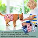 Reusable Cat Diapers 3 Pack With Good Absorbency for Small Female & Male Kittens - Easy to Put On, Adorable, Secure Fit (L)
