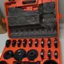 Orion Motor Tech Wheel Bearing Press Kit for Front Wheel Drive Bearing Removal & Installation, 24pc Wheel Bearing Puller Tool Set with Sliding Screws Universal Bushings Sleeves Storage Case (RED,BLACK)