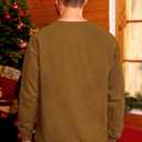 Arvilhill Mens Fleece-Lined Christmas Sweatshirts Raglan Vintage Classic Graphic Pullover (S-3XL) (Brown, XXL)