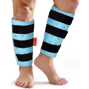 Comfytemp Extra Large Calf Shin Splint Ice Packs for Injury Reusable Gel, Knee Cold Pack, Hot Cold Compress Sleeve for Swelling, Tendonitis, Elbow, Leg, After Surgery Choice, 2 Pcs, L - XL
