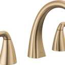 Delta Arvo Brushed Gold Faucet 3 Hole, 8 Inch Widespread Bathroom Sink Faucet for Vanity, Push-Pop Drain Assembly, Champagne Bronze 35840LF-CZ