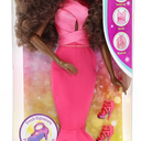 Barbie Fashionistas Doll #217 with Brown Wavy Hair Half-Up Half-Down & Pink Dress, 65th Anniversary Collectible Toy