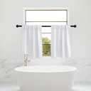 PONY DANCE Short Curtains for kinchen, Half Drapes for Bathroom Window, loft Curtain Tiers for Basement Shades, Width 29 x Length 30 inches, Pure White, 2 Pieces