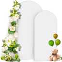 Hemmotop White Arch Backdrop Cover Set 7.2 ft, 6 ft, 2 Sided Stretchy Spandex Fitted Balloon Arch Stand Backdrop for Wedding, Birthday Party, Baby Shower