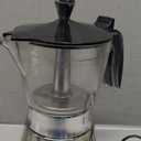 Cafeteras Electricas Modernas Moka Pot, Italian Coffee Espresso Machine, 6 Cup Cuban Coffee Maker with Detachable Base & Overheat Protection, Greca Electrica De Cafe Gift for Travel (Stainless steel metallic)