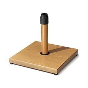 JOINHOM 45lbs Patio Umbrella Base - Heavy Duty Outdoor Patio Market Umbrella Stand for Deck, Poolside, Balcony, Wind-Resistant Design, Decorative Wood Pattern