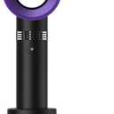 Mini Portable Bladeless Handheld Fan for Eyelash Extension, Quiet Rechargeable Handheld Lash Fan with 3 Speeds Air Conditioning Blower, Essential Eyelash Extension Supplies (Black)