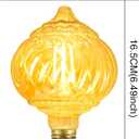 G40 LED Edison Bulb, Pumpkin Shape, Amber Hand-Blown Hard Glass, 4W 110-130V, E26, 2500K Warm Yellow Light, 400LM, Non-Dimmable, Indoor Decor Lighting (TwistCone)