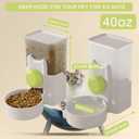 Lemtrflo Rabbit Feeder for Cage,Hanging Automatic Cat Feeder and Water Dispenser,Ferret Cage Accessories,Food Water Bowl for Cats Rabbit Guinea Pig Cages(Cage Grid Spacing Over 1.2'')