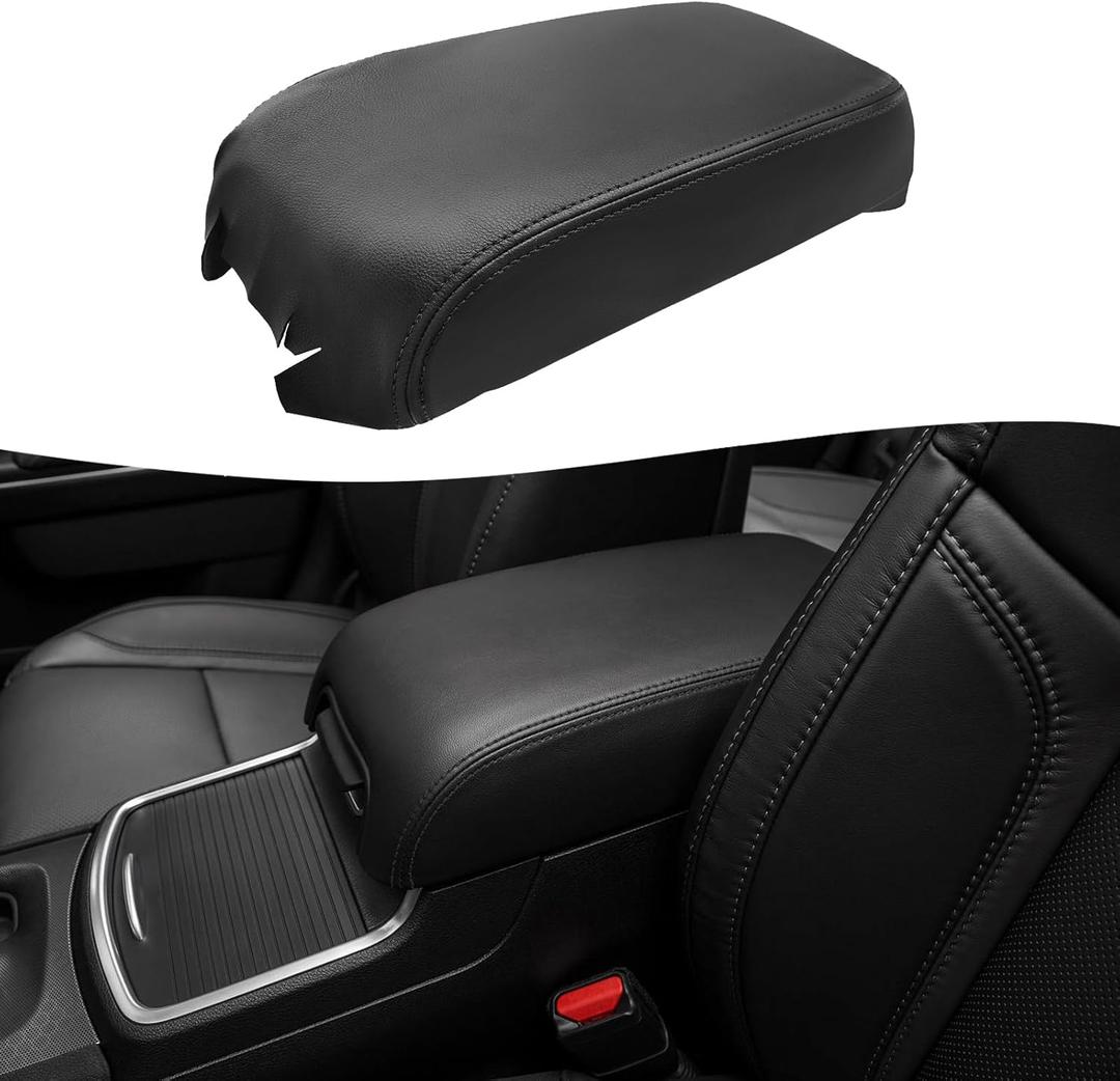 KBH Center Console Cover Replacement for Dodge Charger, Chrysler 300 2011-2020, Vinyl Leather Armrest Skin Upholstery, Anti-Scratch, Black