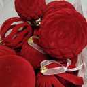 Senjie 36 PCS Velvet Ornaments Balls Sets for Christmas Tree Red Flocked Christmas Balls Assortment for Xmas Tree Holiday Decor