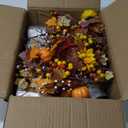 Zeyune 6 Sets Fall Thanksgiving Table Centerpiece Decoration Harvest Artificial Flower Stem Pumpkin Maple Berry Pick with Metal Pot for Autumn Rustic Farmhouse Home Kitchen Dining Indoor Decoration