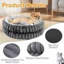 Cat Beds for Indoor Cats,Washable Round Donut Dog Bed(Grey,S)