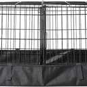 Amazon Basics Leakproof Canvas Bottom Guinea Pig Cage, Easy to Clean Small Animal Habitat with Divider Set, Indoor/Outdoor, Portable, No Tools Needed, 47.6"L x 24.2"W x 14"H, Black