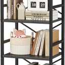 Homeiju Black Bookshelf, 4 Tier Small Bookcase, Black Metal Small Bookcase, Book Shelf Organization and Storage for Living Room, Bedroom, and Home Office