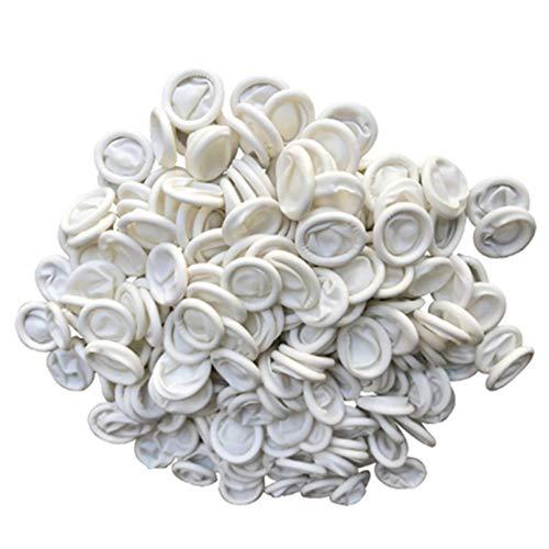 ANSLYQA Finger Cots, (Medium,1200 Pcs) Disposable Latex Finger Covers Anti Static Rubber Fingertips Protective for Electronic Repair,Crafting Industrial Apply,White