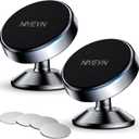 2 Pack Magnetic Phone Holder for Car, [ Strong Magnet ] Magnetic Phone Holder, [ 360 Rotation ] Phone Magnet for Car, Compatible with All Smartphones, Must be Used with Metal Pad, Black