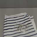 jinchan Small Stall Shower Curtain 48x72 inches Navy Blue and White Modern Farmhouse Striped Waterproof Fabric Shower Curtains for Bathroom with 7 Hooks Machine Washable